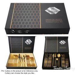 TG-2081  24 pcs Cutlery Set Gift Box with Tray Custom Design Color Box