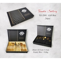 TG-2081  24 pcs Cutlery Set Gift Box with Tray Custom Design Color Box