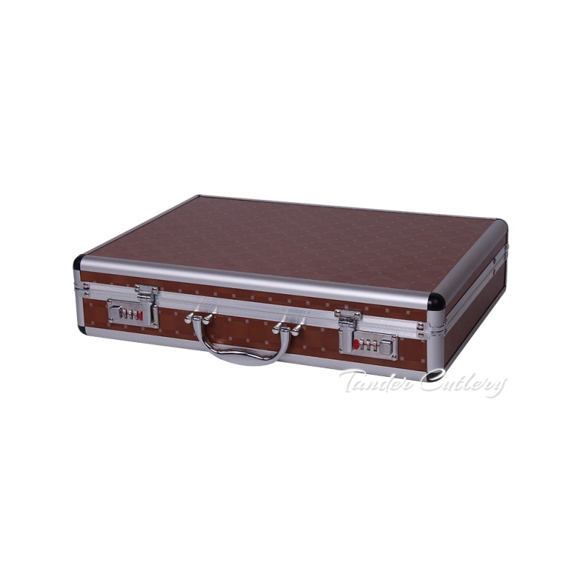 TAL-0013  72/84/86pcs Cutlery Set Aluminum Case with Wood Surface