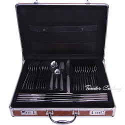 TAL-0013  72/84/86pcs Cutlery Set Aluminum Case with Wood Surface