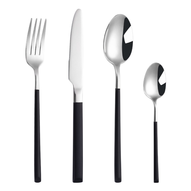TD-40451 Knight cutlery set with black painted handle