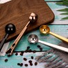 Stainless steel coffee scoop and clip dual purpose