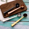 Stainless steel coffee scoop and clip dual purpose