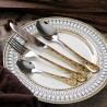 TD-1010C Phobos Dinner spoon with gold or black pvd coating then white laser handle