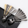 TD-1010C Phobos Dinner spoon with gold or black pvd coating then white laser handle