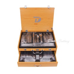 TW-1044  72pcs Cutlery Set  Wooden Case