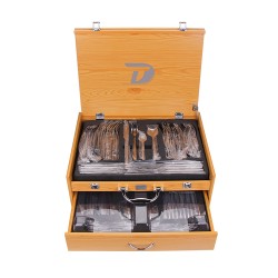 TW-1044  72pcs Cutlery Set  Wooden Case