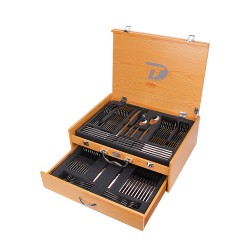 TW-1044  72pcs Cutlery Set  Wooden Case