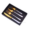 TG-2109 4/5 pcs Cutlery Set High End Hot Gold Foil Design Gift Box