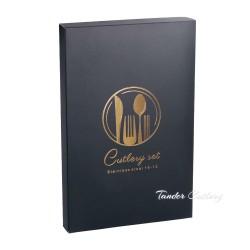 TG-2109 4/5 pcs Cutlery Set High End Hot Gold Foil Design Gift Box