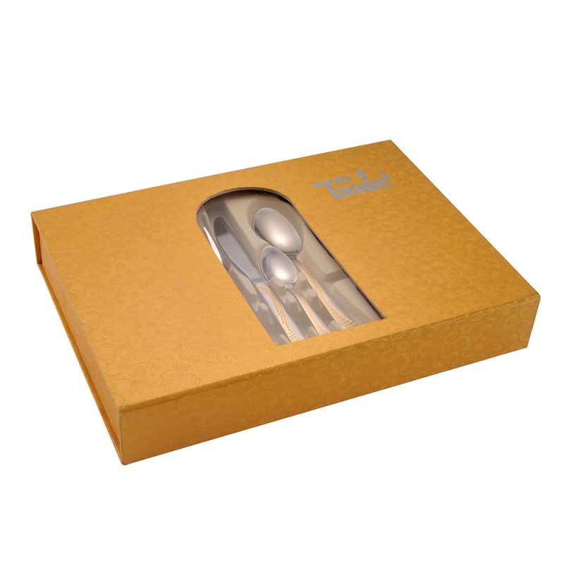 TG-2017  24 pcs Cutlery Set High Class Gift Box with Tray and Window with Custom Logo