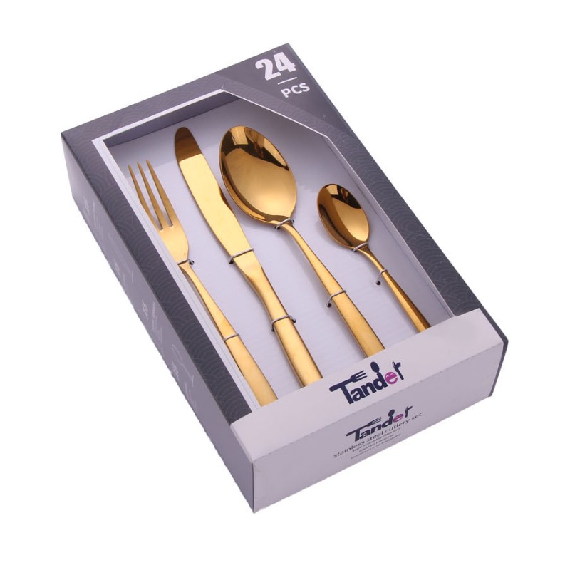 TG-0150  4/16/20/24/30pcs Cutlery Set Color Box Custom Design Gift Box