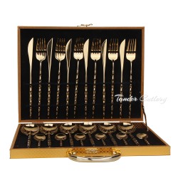 TG-3000 24pcs Cutlery Set  Wooden Case
