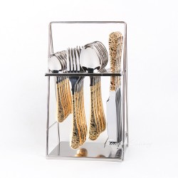 TD-1010C Phobos cutlery set with gold and laser handle