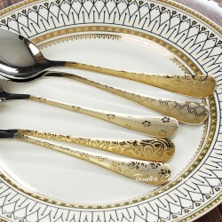 TD-1010C Phobos cutlery set with gold and laser handle