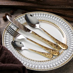 TD-1010C Phobos cutlery set with gold and laser handle