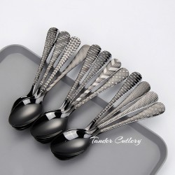 TD-1010C Phobos cutlery set with gold and laser handle